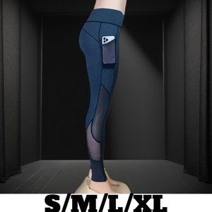 Women High Waist Yoga Pants Pockets Sport Gym Leggings Fitness